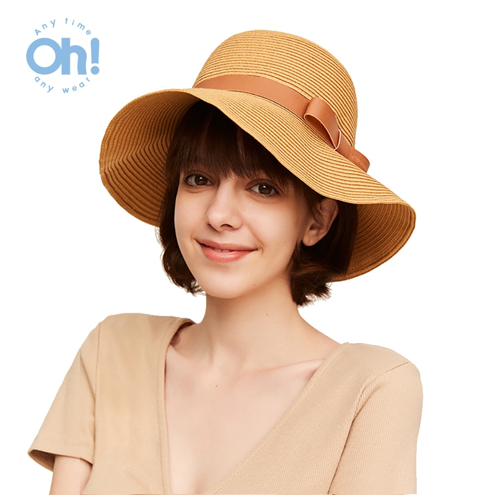 OHYOGA-여성용 태양 모자, 보터 UV 보호 물결 모양 가장자리 넓은 챙 태양 모자 해변 조절 가능한 모자 여성용 패션 모자